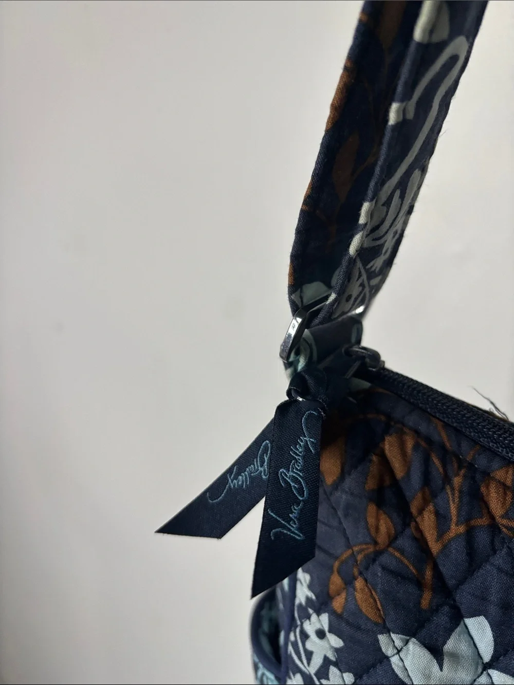 Vera Bradley Navy Floral Quilted Shoulder Bag Y2K